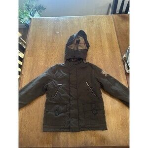 Kids Burberry Jacket Green Plaid Size 4 Zipper Outwear Coat Winter